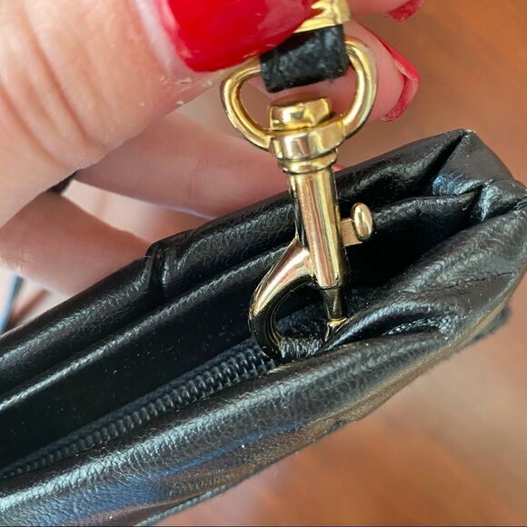 Holiday Fair 2 Pocket Purse w/ Braided Accent & Detachable Strap - Black & Gold - Picture 6 of 11